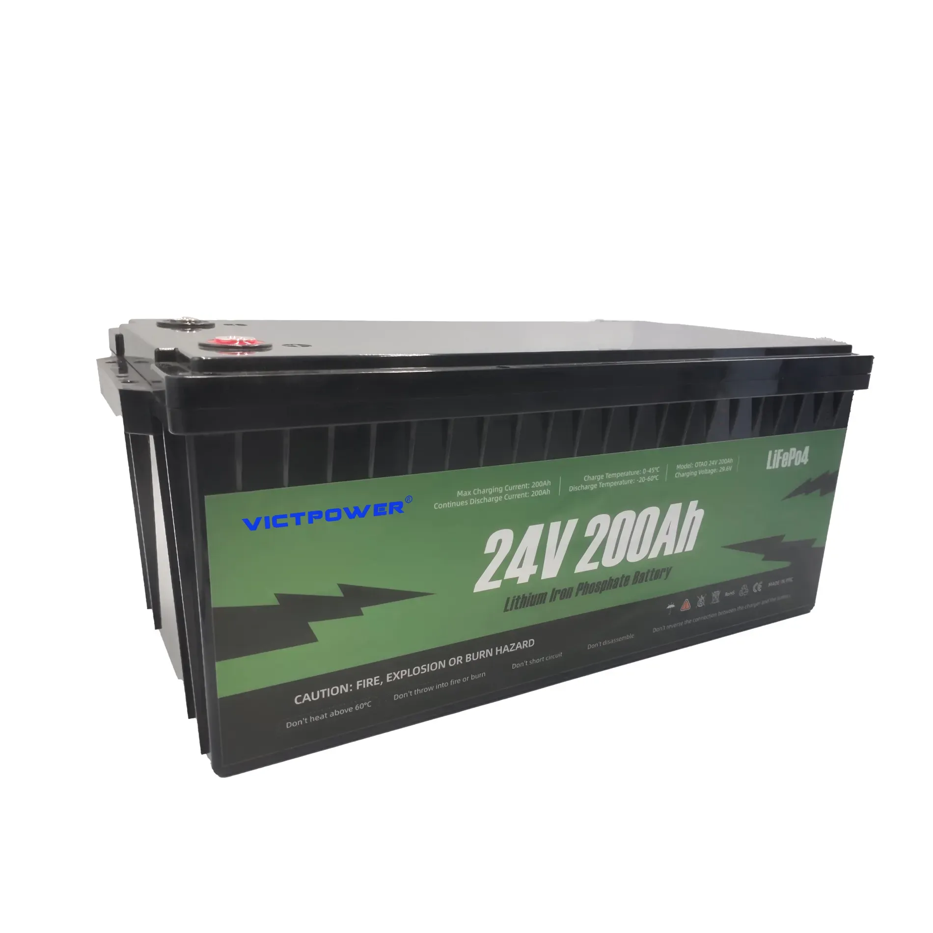 OEM 200Ah BMS LiFePO4 Deep Cycle Battery Pack – 12V/24V Solar with 3000+ Cycles – Victpower - Image 3